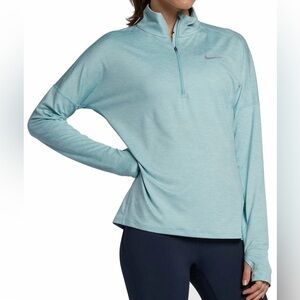 Nike Women's Light Blue Dry Fit Element ½ Zip Running Shirt Size S